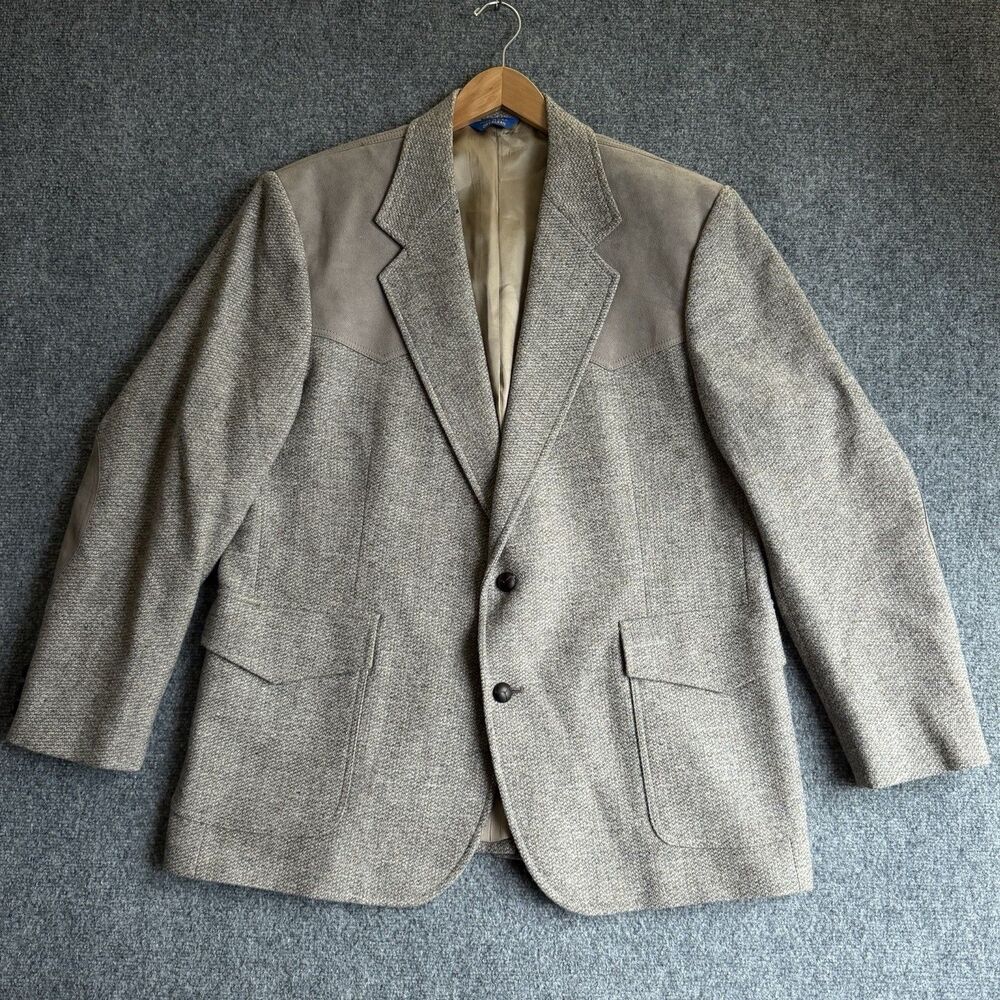 Vintage Pendleton 100% Virgin Wool Western Blazer Sport Coat USA Men 46